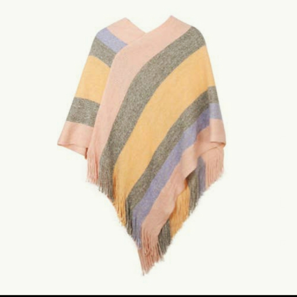 Striped Poncho Sweater